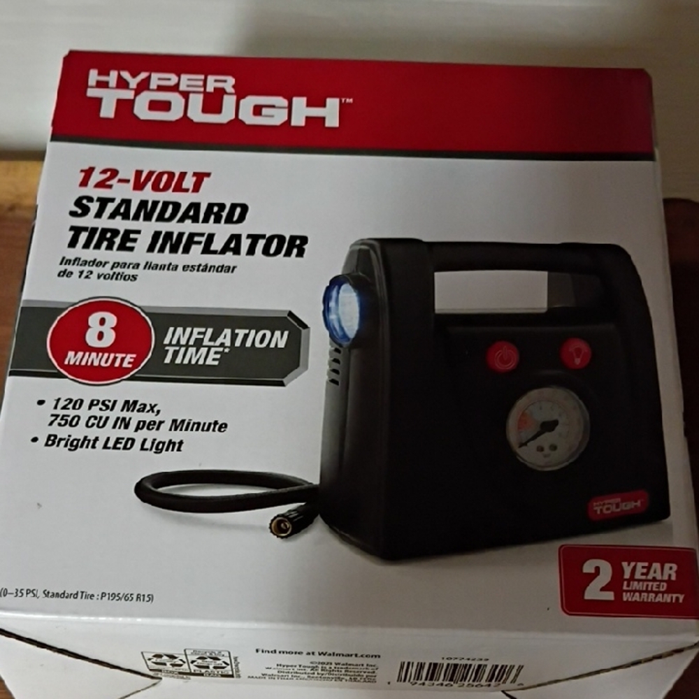 Hyper Tough 12-Volt Standard Tire Inflator with LED Light